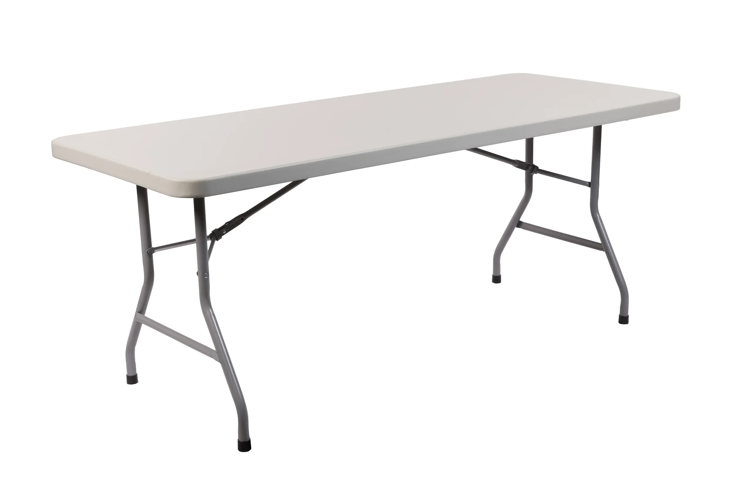 Plastic table with folding legs
