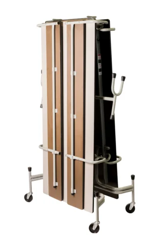 Folding table with torsion-assisted mechanism and integrated foldable seating