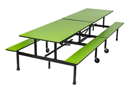 Mobile folding table with dual pneumatic lift system
