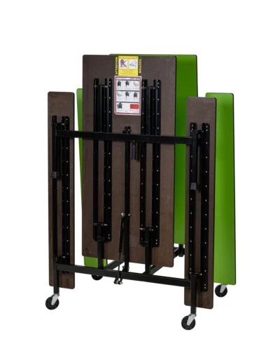 Mobile folding table with dual pneumatic lift system